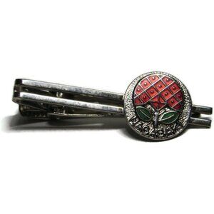 VTG Mens Tie Bar Clip Nagasaki Japan Fruit Tree Leaves Emblem